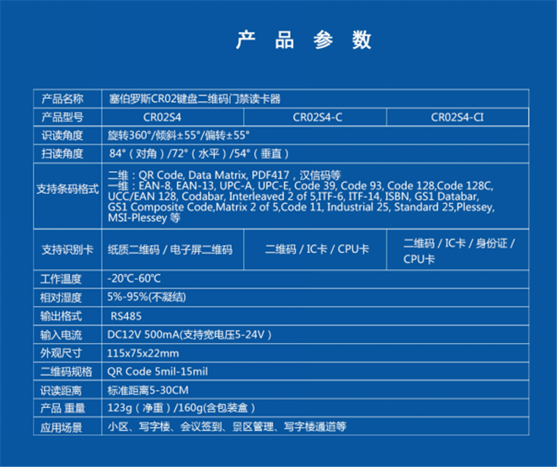 CR02系列產品參數